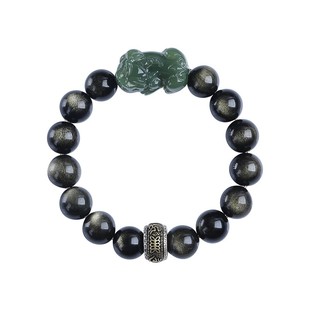 天然和田玉貔貅男款金曜石六字真言貔貅手串本命年转运珠佛珠手链