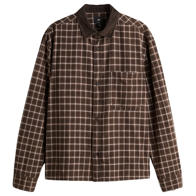 HM冬季男装宽松版型短款法兰绒衬衫1312062