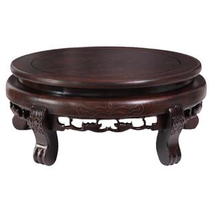 大尺寸圆形实木底座石头酒缸花瓶花盆鱼缸大号底托圆柱形空调托架