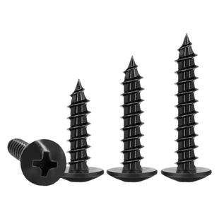 黑色大扁头自攻螺丝碳钢发黑扁圆头伞型自攻螺钉M2.3M2.6M3M4M5M6