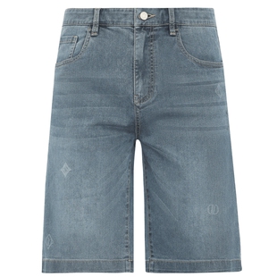 【环保洗水工艺】迪柯尼男装新品时尚品牌logo直筒阔腿牛仔短裤