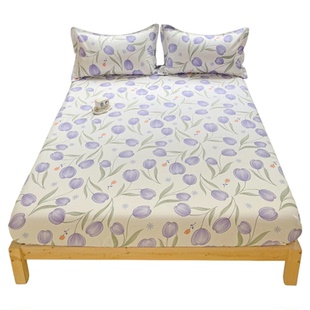 床笠床罩单件100纯棉全棉保护套防滑1.5米单人床全包四季通用1米2