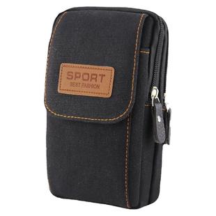 腰包男款手机包穿皮带多功能工地干活中老年手机套帆布耐磨竖挂包