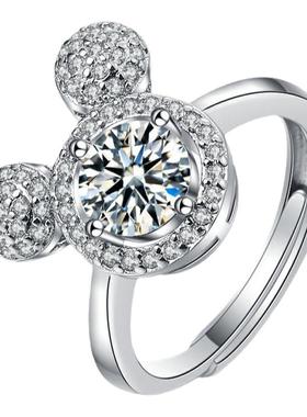 日韩时尚仿真一克拉钻戒女