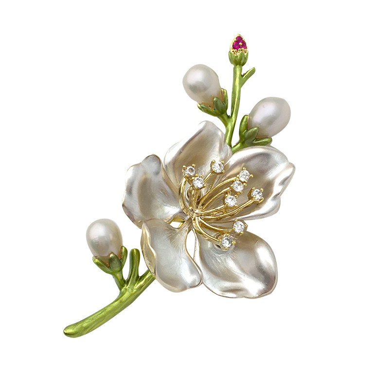 D.M.D/迪曼达花枝胸针高档女浪漫植物森系高级感胸花别针西装配饰