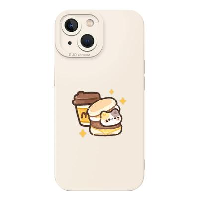 适用汉堡小猫小狗情侣手机壳麦门