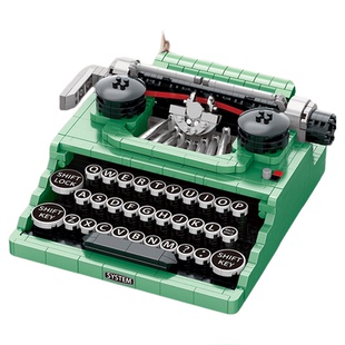 复古打字机积木成年高难度益智拼装玩具键盘模型男女生礼物6-12岁