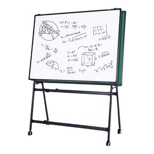 白板写字板支架移动式滚轮小黑板稳固型可折叠儿童家用教学画板高度可调双面磁性带轮黑板绿板办公室商用看板