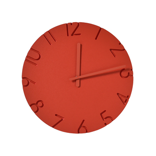 日本原装进口Lemnos CARVED COLORED北欧彩色雕刻挂钟创意时钟