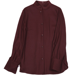 菲伊唐冬精细羊毛棉衬衣新中式复古改良唐装女上衣女内搭打底衬衫