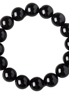 黑曜石手串女男乌金黑耀石手链