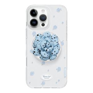 MASFEIL × 蓝色花语适用苹果17Promax手机壳新款Ro9磁吸带支架iPhone16Pro保护套15高级感女ip14pm简约超薄