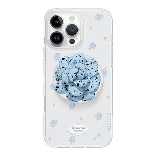 MASFEIL × 蓝色花语适用苹果17Promax手机壳新款Ro9磁吸带支架iPhone16Pro保护套15高级感女ip14pm简约超薄