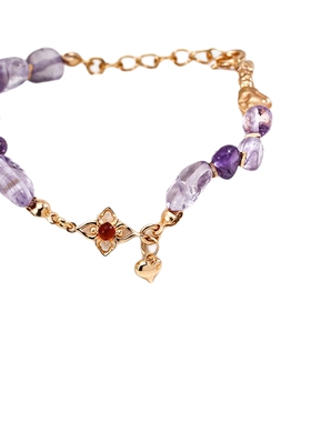 小众设计925银镀金紫水晶手链