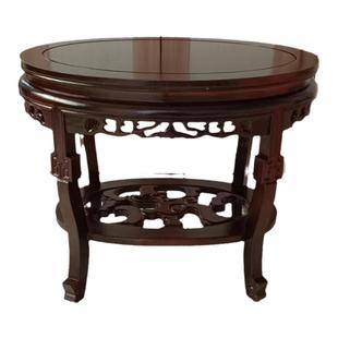 全实木椭圆形榆实木头石头假山底座客厅花盆景架中式仿古鱼缸托架