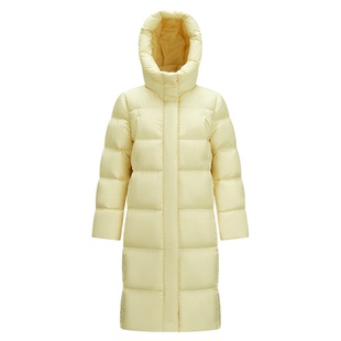 轻松|森马羽绒服女冬长款90绒子三防抗静电2025新款纯色连帽外套