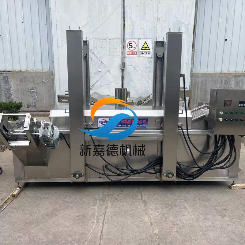 全自动软麻花油炸机不锈钢 连续式油炸机 刀鱼上浆裹粉油炸流水线