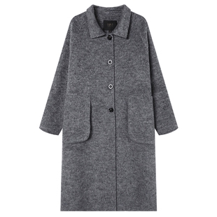 【时代·印记】白鹿语羊毛混纺双面呢大衣25秋冬新款长款毛呢外套