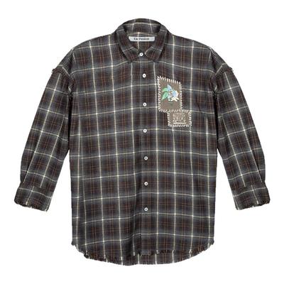 KAR PEISKOS 女士惬意时刻系咖色格纹宽松衬衫银泰百货精品301600