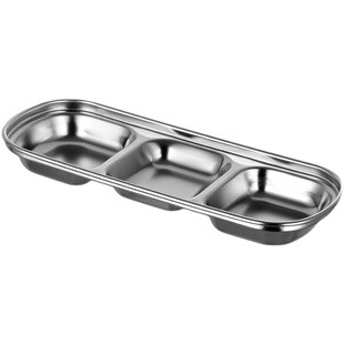 304不锈钢韩式味碟金色蘸料碟火锅调料碟酱料碟烤肉两格三格商用