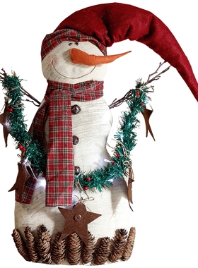 掬涵日气雪人复古怀旧风手绘摆件