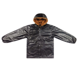 皮衣男款冬季加绒加厚外卖骑手皮裤套装骑行服代驾防风防寒皮棉裤