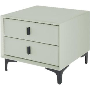 曲美家居轻奢床头柜储物双抽床边柜皮质卧室置物储藏柜床头柜小型