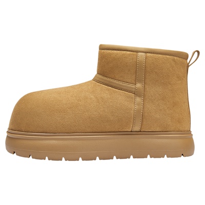 达芙妮厚底雪地靴加绒保暖棉鞋女