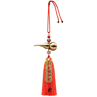 铜葫芦五帝钱门对门挂件