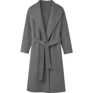 HLA/海澜之家曾超联名宽松纯绵羊毛大衣秋冬季新长款毛呢外套女装