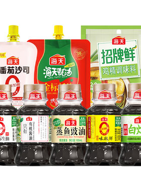 海天全套酱油特级酿造生抽老抽家庭宿舍小瓶调料套装组合佐料大全