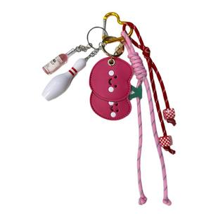 原创樱桃门禁卡套miu风保龄球包包挂件汽车钥匙扣ins甜美创意礼物