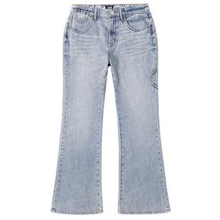 【张凌赫代言】Lee426修身高腰微喇布条装饰女牛仔裤休闲潮A08043