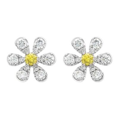 Flourishan/富煜钻阳光花语钻石耳钉14k金钻石耳饰培育钻石礼物