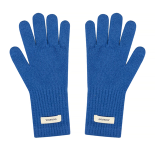 100%羊毛韩版纯色圣诞新年红触屏手套女秋冬保暖防风通勤分指手套