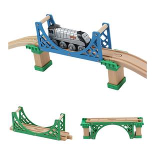 双面桥隧道桥墩配件兼容宜家HAPE米兔木质轨道小火车木制儿童玩具