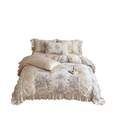 法式复古印花婴儿绒四件套