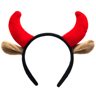 网红同款可爱牛角头饰发箍洗脸搞怪发卡动物卡通装饰小牛头箍