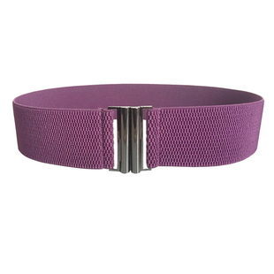 新款深紫色女宽韩版百搭松紧腰带简约弹力羽绒服束腰裙子显瘦腰封