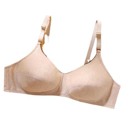 中老年无钢圈纯棉背扣妈妈文胸薄