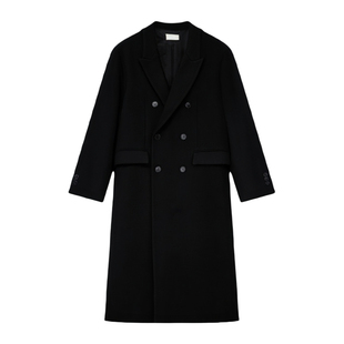 毛呢大衣男过膝秋冬风衣韩版英伦风高级感长款宽松高个子羊绒外套