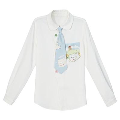 森女部落可爱白色衬衫2025女装