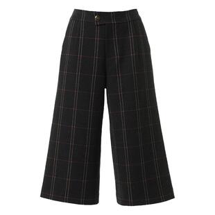 乔万尼新款裤子女秋冬经典英伦风格子气质七分阔腿裤