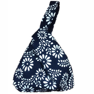 手腕袋乌镇蜡染蓝印花布女士手袋妈妈买菜包手机钥匙零钱手提袋包