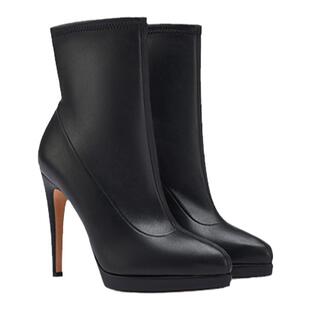 CASADEI/卡桑蒂Michelle短靴弹力面料羊皮内里细高跟防水台短筒靴