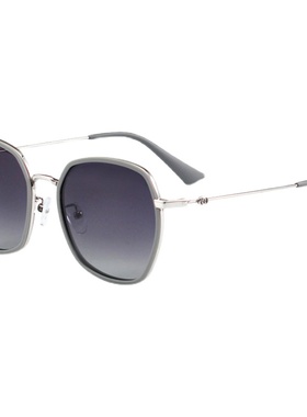 磨砂质感灰色偏光女方形太阳镜