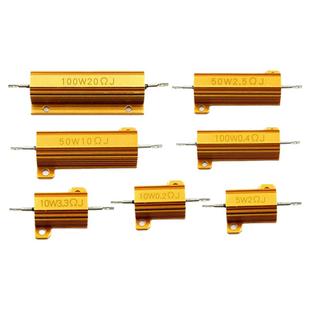 黄金铝壳大功率金属电阻器RX24-100W 25 50 200W 20 100R欧10K 1K