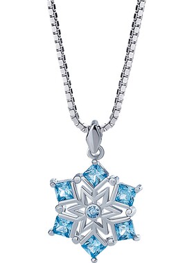 海盗船雪花项链女简约小众银吊坠