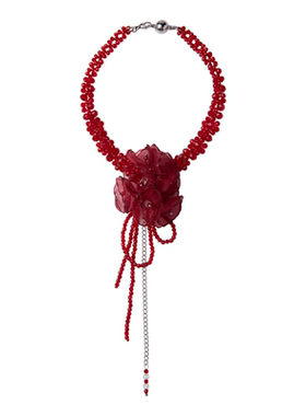 PEMISS超闪红尖晶石氛围锁骨链女