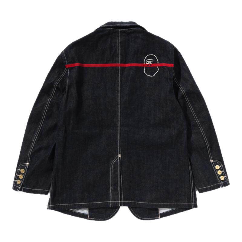BAPE刺绣原色牛仔西装外套